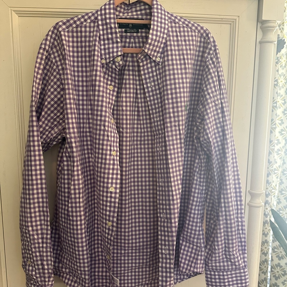 NWOT Polo Ralph Lauren Men's Purple Gingham Button-Down Shirt Sz L
